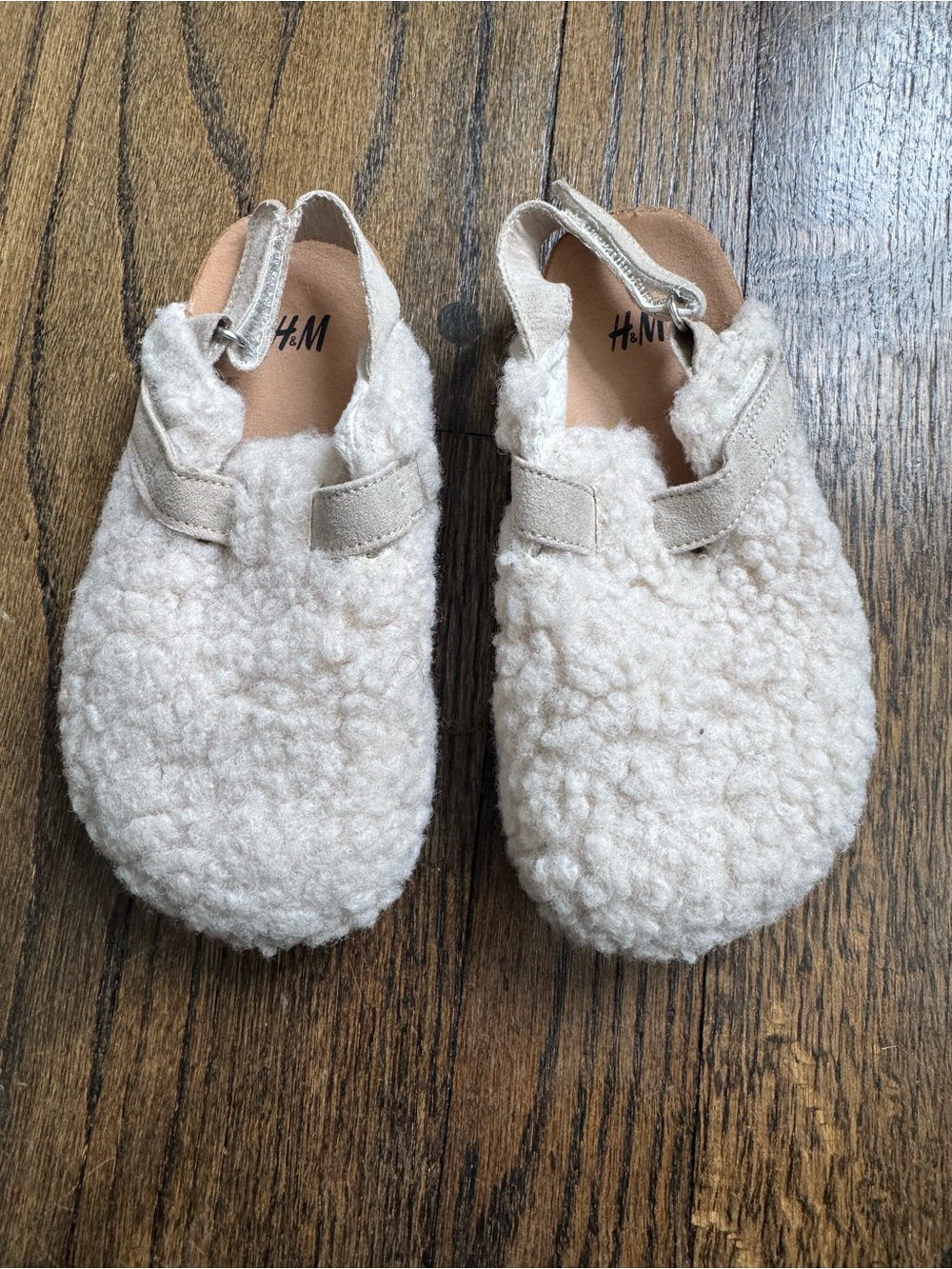 H&M Cream Sherpa Slip-On Kids' Clog Slippers